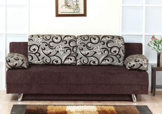 Modern Fabric Storage Sleeper Sofa Bed Futon Couch Dorm
