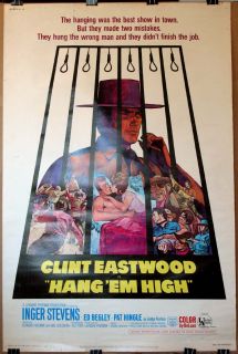 Hang ‘Em High Clint Eastwood Inger Stevens 1968 40x60