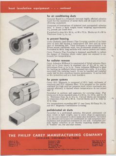 Philip Carey Insulation Magnesia Asbestos Catalog 1947