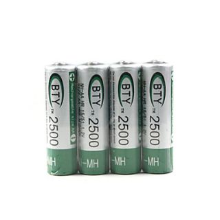 EUR € 17.56   4 x 1.2V 2500mAh BTY AA Ni MH batteria ricaricabile