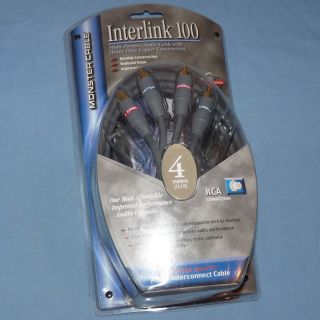 Monster Cable Interlink 100 4m RCA Stereo Analog Audio Interconnect