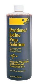 Case 24 Medline Povidone Iodine Prep Solution 8 Oz