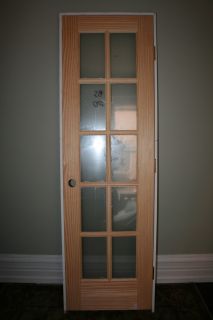 Pine Wood Prehung Interior French Door 10LITE 24x80LH