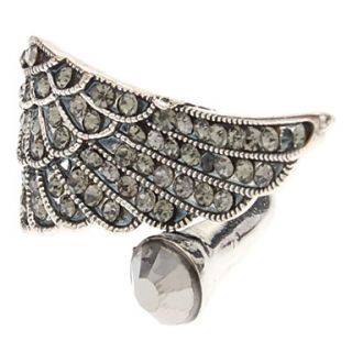 USD $ 4.59   Wing Pattern Tibetan Silver Fully jeweled Ring,