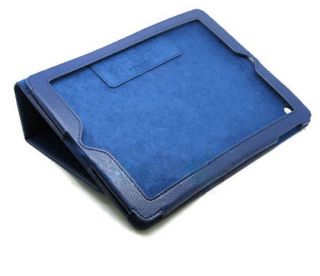 iPad 2 Genuine Leather Smart Cover Stand Case Blue