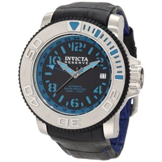 Invicta 1130 Reserve Swiss Automatic Black Dial Black Leather Watch