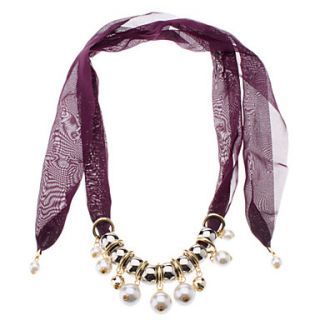 EUR € 6.61   Purple Pearl Short Sjaal Ketting, Gratis Verzending