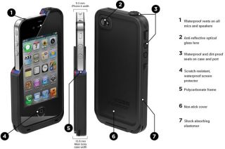  Black Waterproof Case Lifeproof iPhone 4 4S Case Brand New