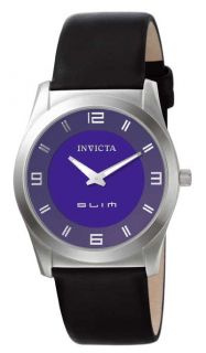Invicta 5142 Watch Mens Sleek Slim Black Leather Watch