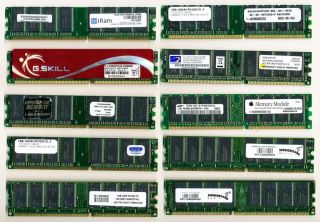  1GB PC3200 DDR non ecc mixed Destop memory samsung apple gskill iram