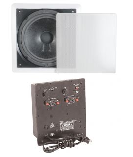 Flush Mount 8 in Wall Subwoofer with Amplifier Home Theater Surround