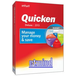 New Intuit Quicken Deluxe 2013 Full Retail Version in Retail Box