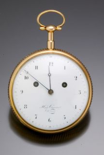  18 Size 18K Courvoisier Verge Fusee Grand Petite 1 4 Hour Clock Watch