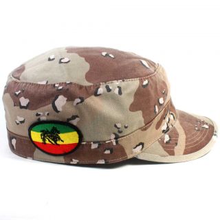 Lion of Judah Camo Army Reggae Cap Hat Military Irie