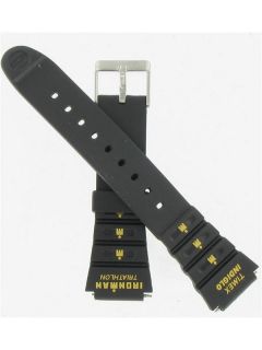 Timex Ironman Triathlon 18mm Black Rubber Watch Band Q7B806