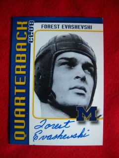 Iowa Hawkeyes Coach Forest Evashevski Michigan Autographed Sports Card