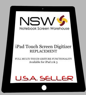 New iPad 3 Touch Screen Digitizer Replacement Black