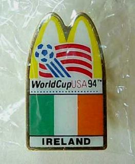 1994 McDonalds Ireland World Cup USA Soccer Enameled Goldtone Metal