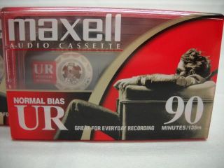  of 5 New SEALED Maxell UR 90 Minute Blank Audio Cassette Tapes
