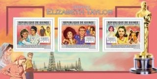 Republic of Guinea Elizabeth Taylor 3 Stamp Sheet 7B 1775