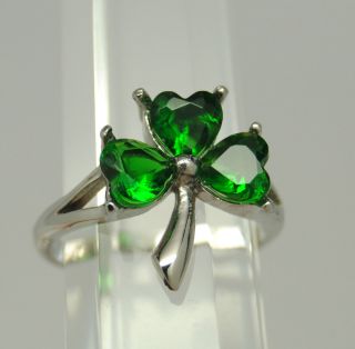  Green Shamrock Ring Celtic Ring Stainless Steel Irish Jewelry