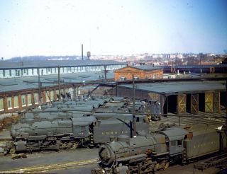 LIRR Long Island Morris Park Roundhouse 7 Steam Locomotives Shops 1950