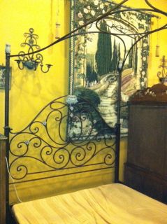 Wrought Iron Bed with Posts and Canopy
