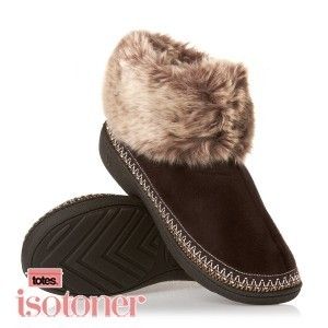 Isotoner Suedette Bootie Womens Slippers Brown