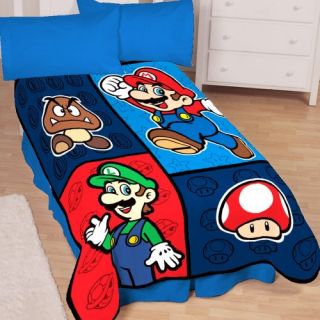 New Nintendo Super Mario Bros 50 by 60 inch Throw Blanket Free
