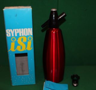 iSi Soda Syphon Red Dispenser Siphon Seltzer Maker Excellent Condition