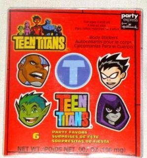 Teen Titans Body Stickers Favors Party Supplies