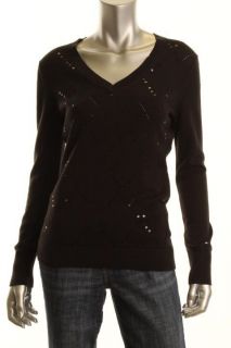 Tommy Hilfiger New Black Argyle V Neck Pullover Sweater Regular s BHFO