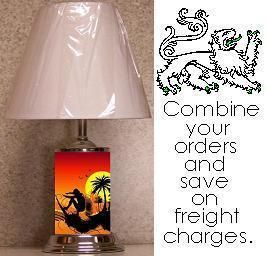Table Lamp Sports Surfing Line Art New with Shade
