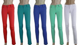 New Neon Colored Stretch Skinny Jeans Denim Pants Jeggings Assorted