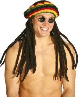 Jamaican Bob Marley Rasta Dreadlocks Dreads Hat Wig