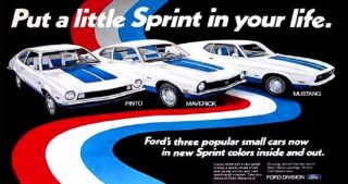 1972 Ford Sprint Cars Pinto Maverick Mustang Magnet