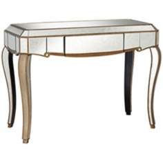 vanessa antique gold mirrored console table