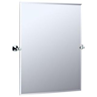 Tilting wall mirror. Polished chrome finish. Solid brass mounting