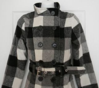 IZ Amy Byer Wool Blend Plaid Grey Belted Jacket Girls Size L $78