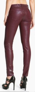 218 J Brand Textured Wax Coated 901 Skinny Jegging Faux Leather Dark