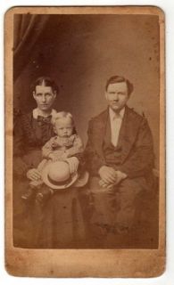 CDV Photo Family Child J H Reed Clinton Iowa 1800s IA