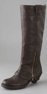 Ash Time Long Cuff Boots with Zipper