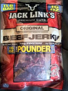 1lb Jack Links Beef Jerky Premium Cuts The Pounder Bag 16oz 454g