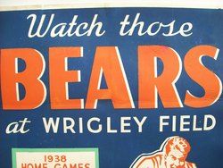 1938 Chicago Bears Schedule Poster 1 Sht Jack Manders