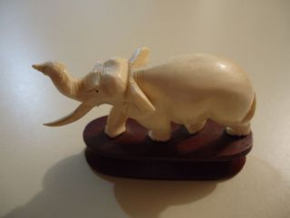 Vintage Faux Ivory Elephant Chipped
