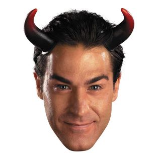 Theatrical Fantasy Rubber Devil Horns Costume Easy on Off