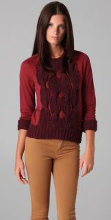 See by Chloe Cable Knit Combo Sweater