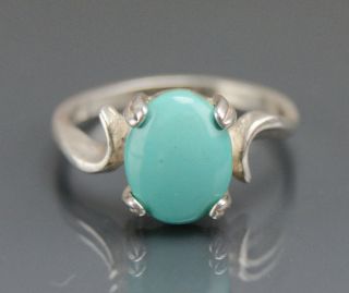 1486 Sterling Silver Ring Blue Turquoise Size 7