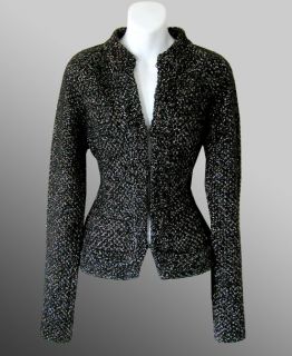 650 Chanel Metallic Knit Alpaca Jacket Fr 40 US 2 4 Gorgeous