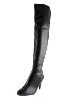 Chinese Laundry New Kingdom Black Zipper Cone Heels Thigh High Boots